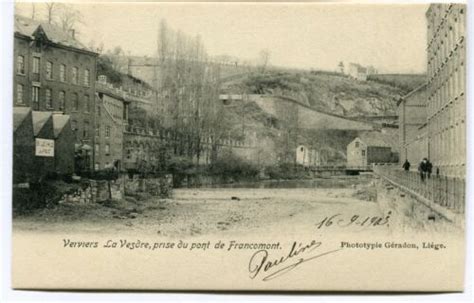 Cpa Carte Postale Belgique Verviers La Vesdre Prise Du Pont De