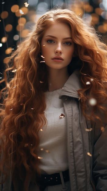 Premium AI Image | Gorgeous model posing outdoors while decked out in a