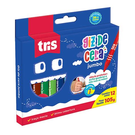 GIZ DE CERA JUMBO REDONDO 12 CORES Livraria Concorde