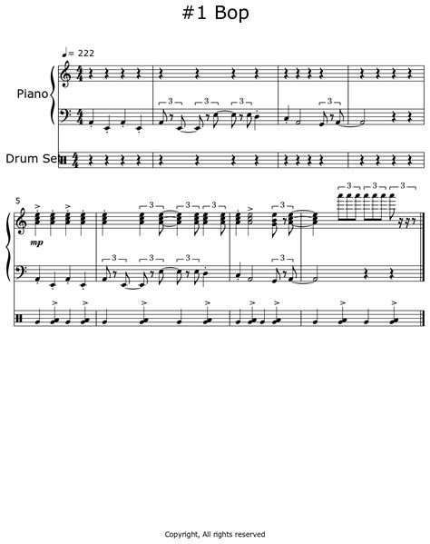 #1 Bop - Sheet music for Piano, Drum Set