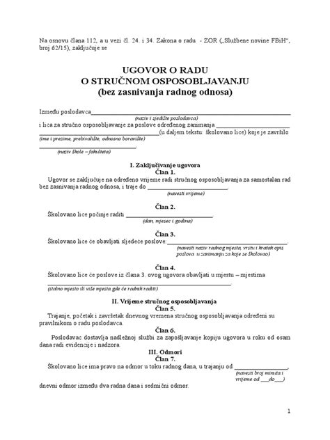 PDF Ugovor o stručnom osposobljavanju DOKUMEN TIPS