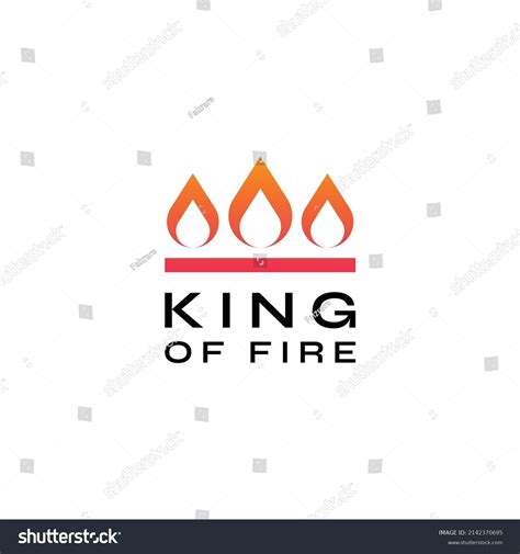 King Fire Logo Template Flame Red Stock Vector Royalty Free