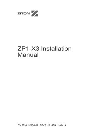 Ziton ZP1-X3 Installation manual | Manualzz