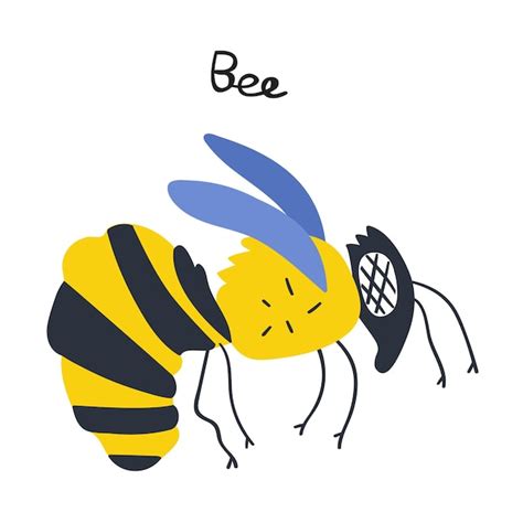 Premium Vector Flat Design Bee Hand Drawn Illustration