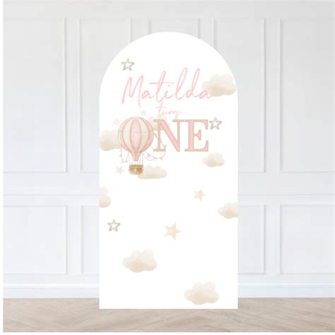 Watercolour Hot Air Balloon Sailboard Pink Parties And Signs