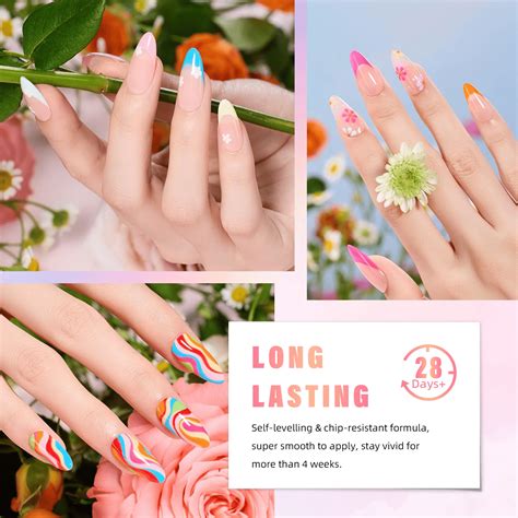 8 Pack Color Gel Nail Polish Set Soakable UV LED Nude Gray Pink Blue Floral Rhapsody Series