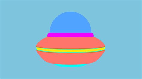 Cartoon UFO 02 - Black and Yellow 3D Model by gsommer