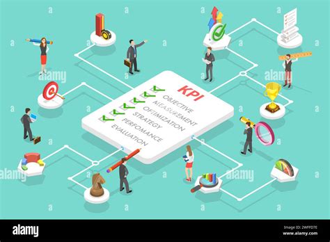 3d Isometric Flat Vector Conceptual Illustration Of Kpi Key