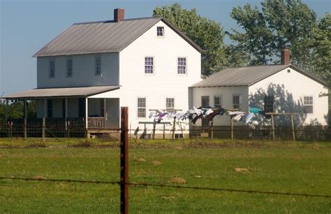 Amish Farm House With Clothes Blowing In The Wind At The Amish Community Randolph Ms Photo M