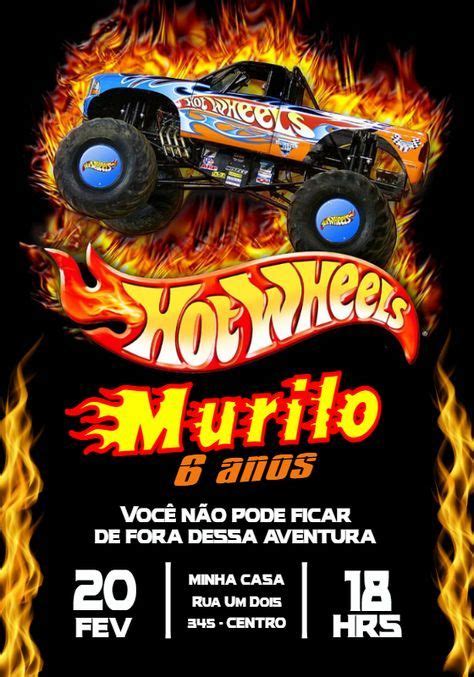 Convite Anivers Rio Hotwheels Edite Gr Tis Nosso Editor Online Hot Wheels Birthday Hot
