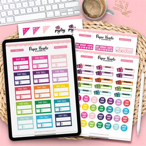 Digital Budget Stickers – Paper Hearts Planner Co.