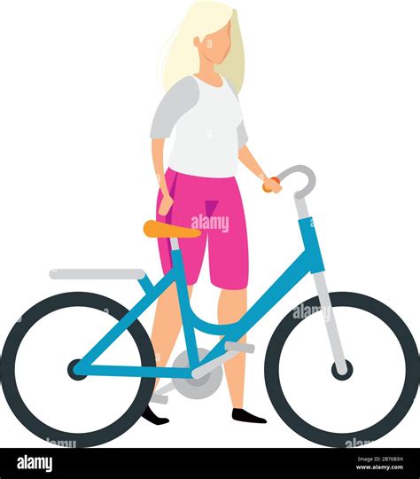 Beautiful Woman With Blonde Hair And Bike Stock Vector Image Art Alamy