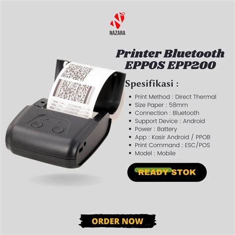 Jual Printer Bluetooth Thermal 58mm EPPOS EPP200 Shopee Indonesia