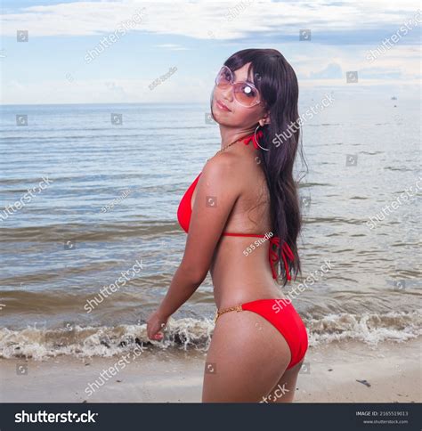 Sexy Asian Red Bikini Female Lady Stock Photo 2165519013 Shutterstock