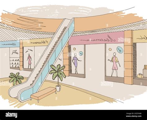 Shopping mall scene Stock Vector Images - Alamy