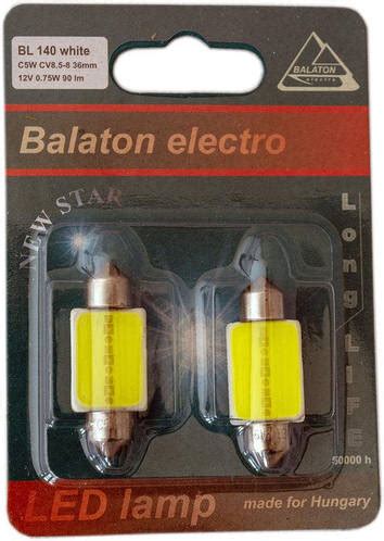 Лампа диодная 12 В салона 0.75 Вт белая C5W Balaton SV8.5 (36мм), к-т ...