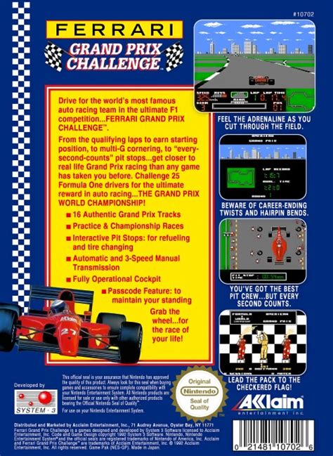 Ferrari Grand Prix Challenge Boxarts For Nintendo Nes The Video Games