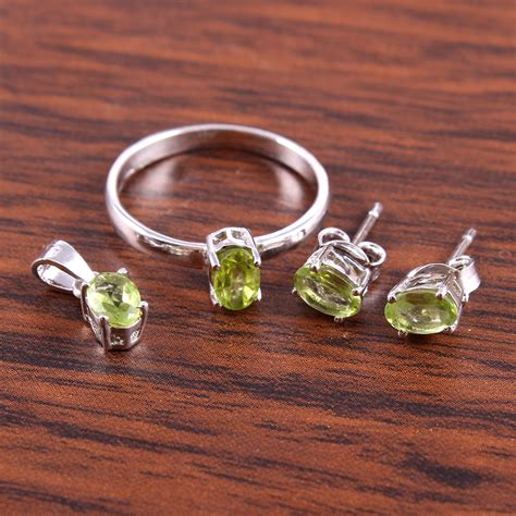 Peridot 925 Sterling Silber Schmuck Set natürlichen Edelstein Etsy