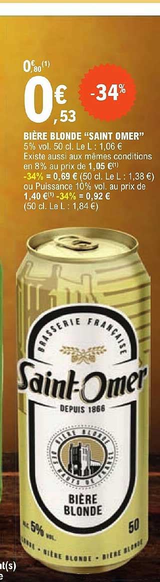 Promo Bi Re Blonde Saint Omer Chez E Leclerc Icatalogue Fr