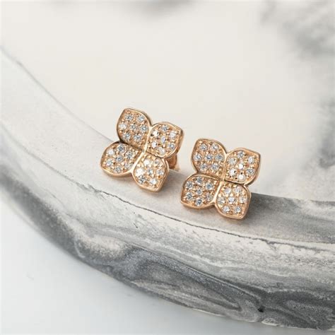 TAZARU Jewelry Серьги серебро 925 пусеты клевер цветы, золотые с ...