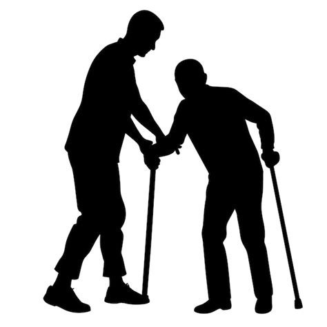 Premium Vector Two Men Shaking Hands With One Holding A Stick