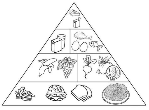 Coloring Pages Food Pyramid Printable Worksheets Sexiz Pix