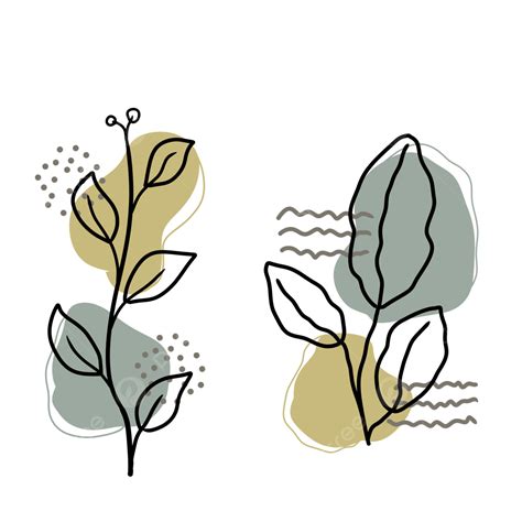 Leaf Doodle Aesthetic Leaf Doodle Line Art Png Transparent Clipart