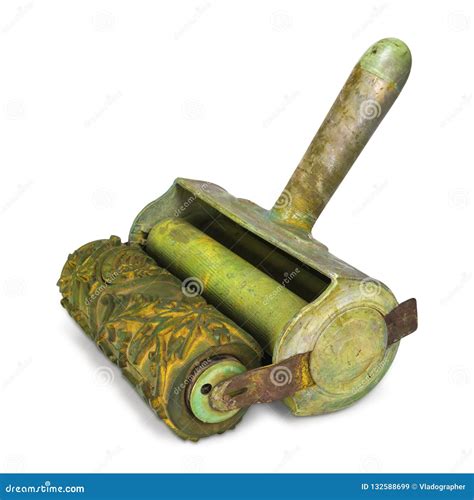 Vintage Paint Roller Right Side Stock Image Image Of Decoration Hand