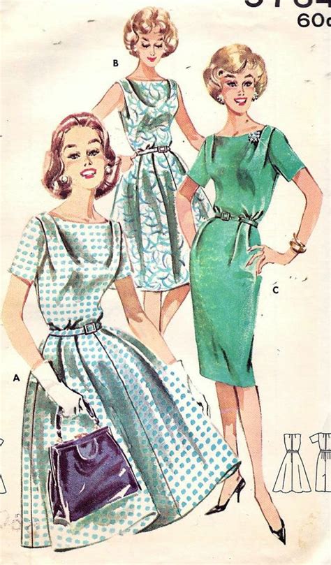 Vintage 60s Butterick 9764 Dress Sewing Pattern B38 Size 18 Etsy Vintage Sewing Patterns