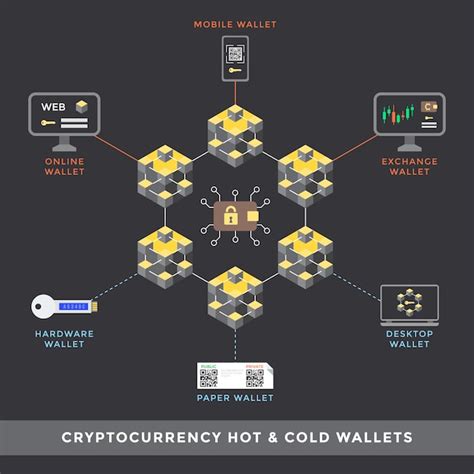 Vecteur Portefeuilles De Crypto monnaie Chauds Et Froids Schéma