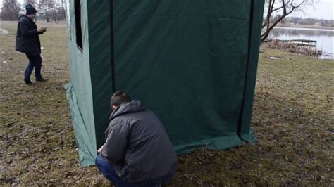 Мобильная баня с предбанником (палатка термостойкая) - YouTube