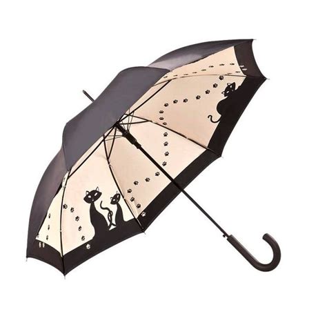 Black Cat Double Layer Stick Umbrella Cat Themed Umbrellas Ideal