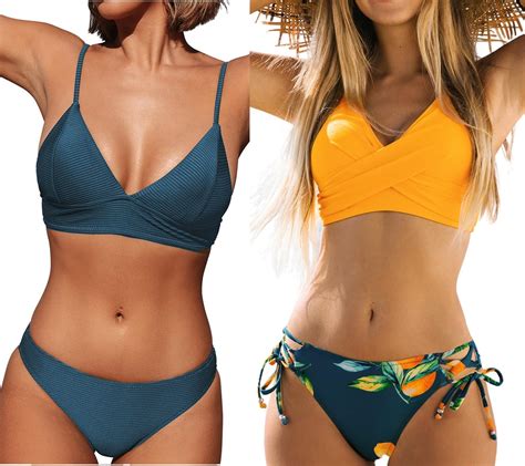 Amazon Cupshe Sexy Triangle Bikini Sets And Front Cross Lace Up Bikini Sets M Clothing