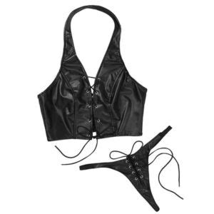 Rock N Roll Babe Leather Set Shiny Fashion LALE LOOK