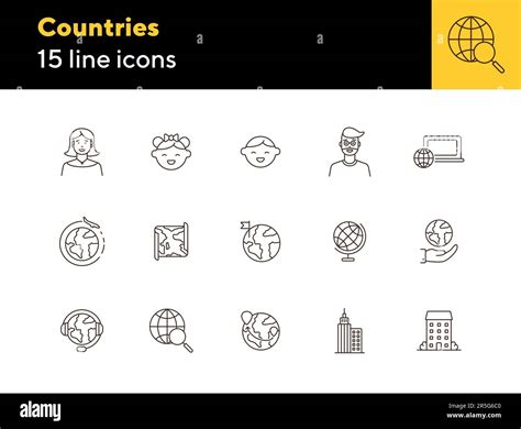 countries  icon set stock vector image art alamy