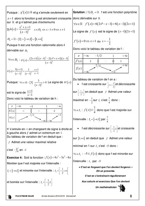 La Dérivation Applications Cours Et Exercices Corrigés Alloschool