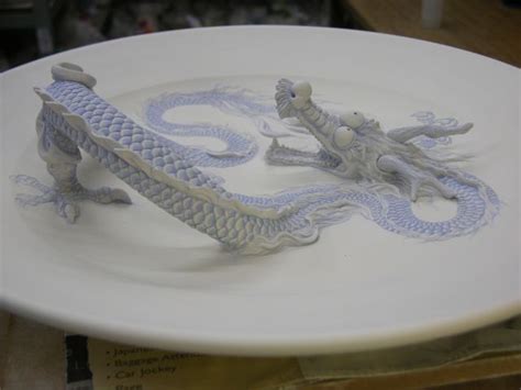 Dragon On A Plate Porcelain By Johnson Tsang Hong Kong