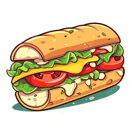 Caricatura Ilustración De Un Sándwich Clipart Vector Png Dibujos