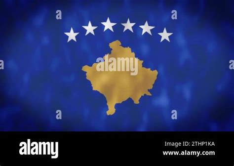 Kosovo Flag Seamless Waving Animation Sign Of Kosovo Seamless Loop