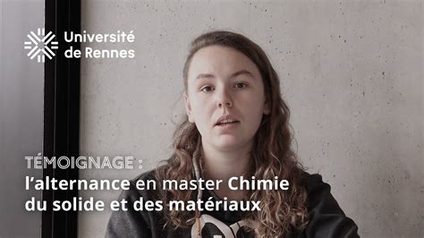 Témoignage l alternance en master Chimie du solide et des matériaux