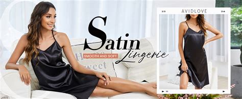 Avidlove Nightgowns For Women Sexy Lingerie Satin Lingerie Dress Slip Sleepwear Silk Chemise