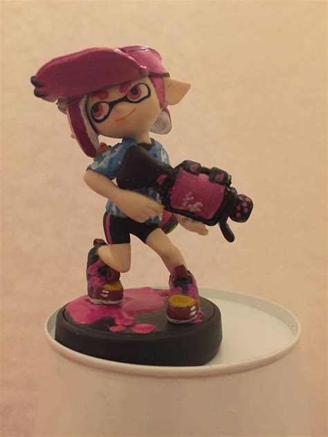 Splatoon Custom Pink Inkling Amiibo Etsy