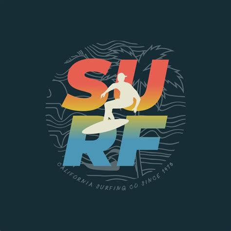 Ilustra O Vetorial Sobre O Tema Do Surf E Do Surf Na Calif Rnia