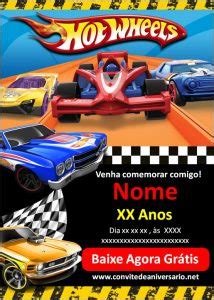 Convite Hot Wheels Convites