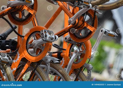 Orange Bicycle Gears And Chains Stock Image Image Of Pedal Machine