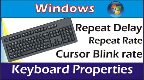 Keyboard Keyboard Properties Repeat Delay Of Keyboard Repeat Rate