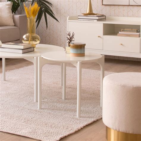 Hans Mesa De Centro De Madera Lacada En Blanco Pequeña Banak
