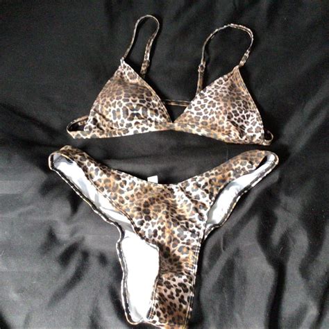 Leopard Print Matching Bikini Set As New Removable Depop