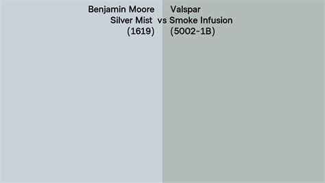 Benjamin Moore Silver Mist 1619 Vs Valspar Smoke Infusion 5002 1b