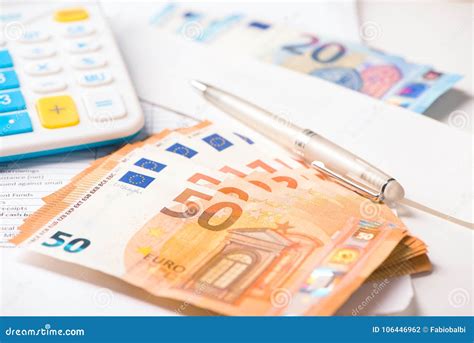 calculator  euro money stock photo image  investment